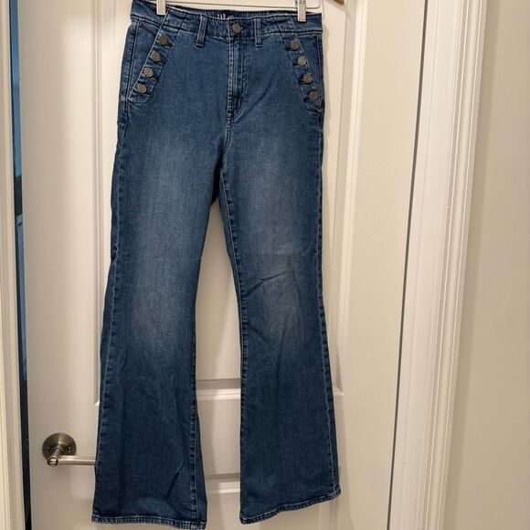 GAP 70’s Flare High Rise Demin Jeans Size 8/29 R - Picture 1 of 5